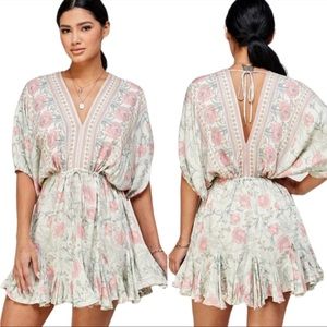 New Floral Kimono Ruffle Dress Size Small
